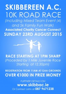 SKIBBEREEN AC 10K ROAD RACE SUNDAY 23RD AUGUST 2015